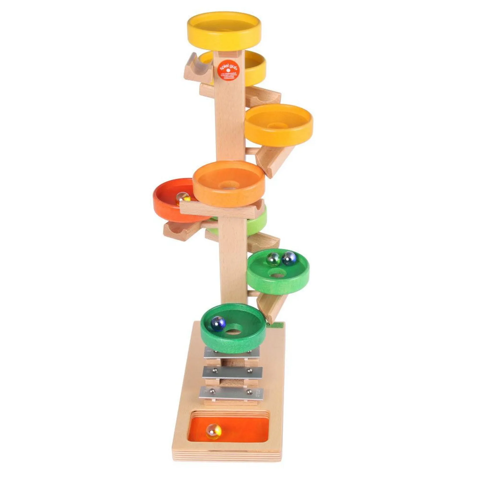 Produktbild: Tellerturm bunte Holz-Kugelbahn mit Glockenspiel