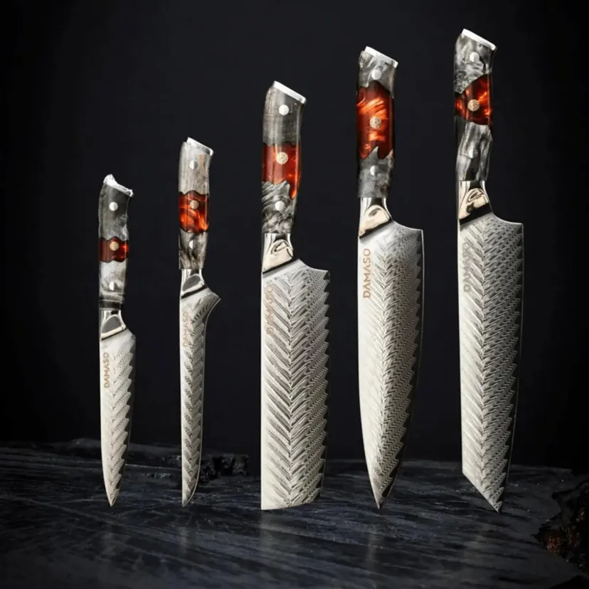 Produktbild: 5er-Set Damastmesser mit G10-Griff