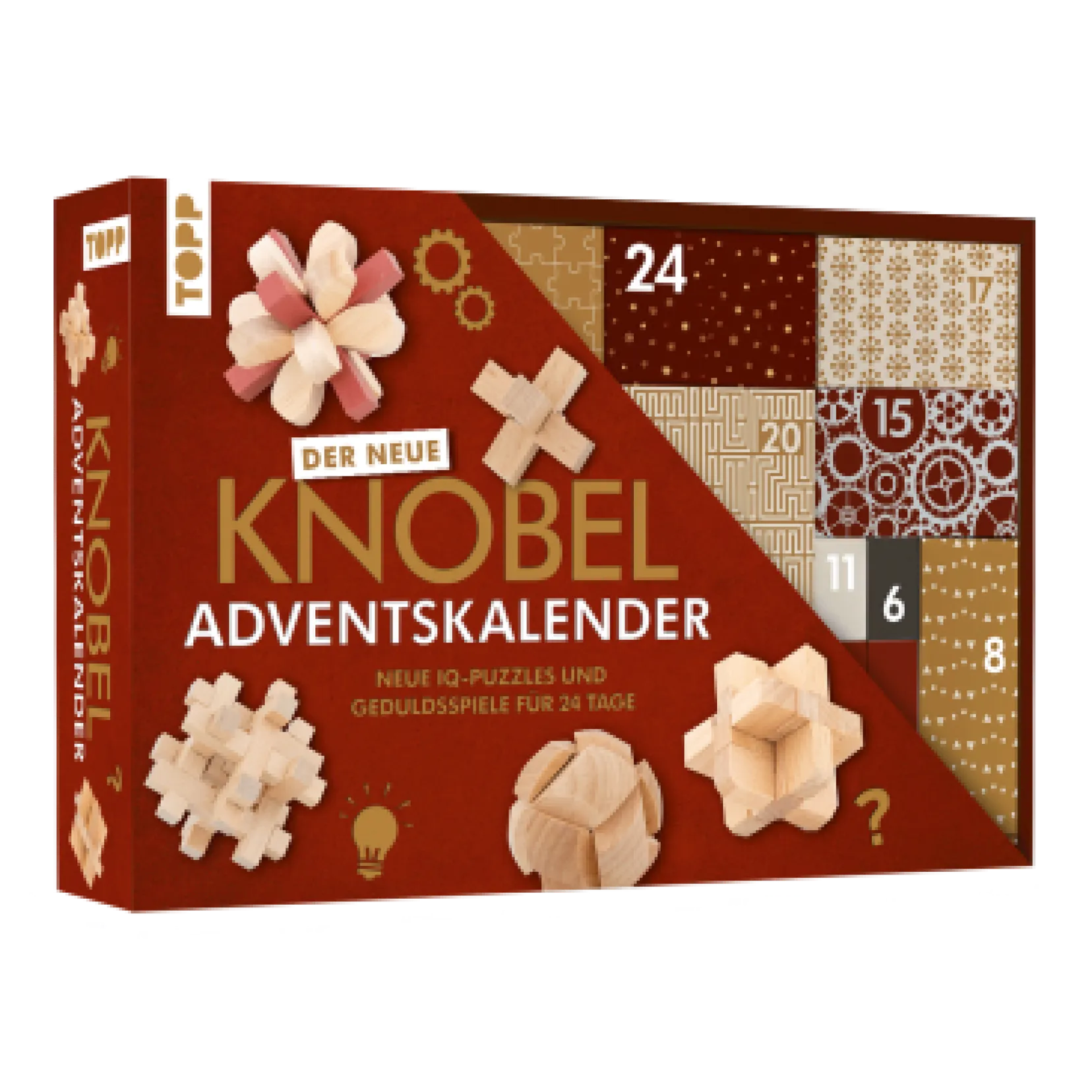 Produktbild: Knobelspiel-Adventskalender – Neue IQ-Puzzles und Geduldsspiele für 24 Tage