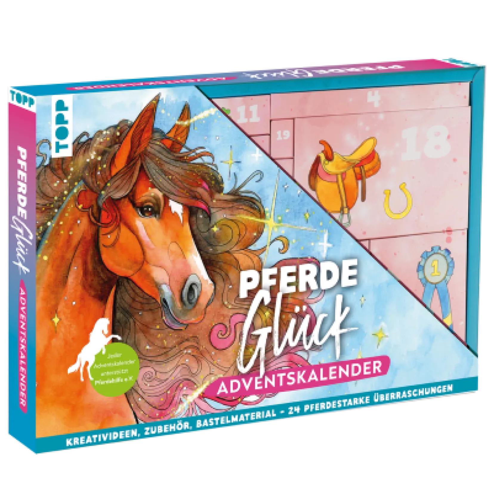 Produktbild: Pferdeglück - Der kreative Adventskalender. 24 Überraschungen für Pferde-Fans