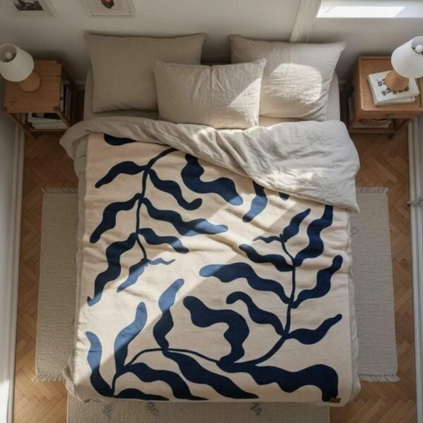 Produktbild: Bio-Decke aus 100% Bio-Baumwolle - Anna Cuddle "Shape of Plants"