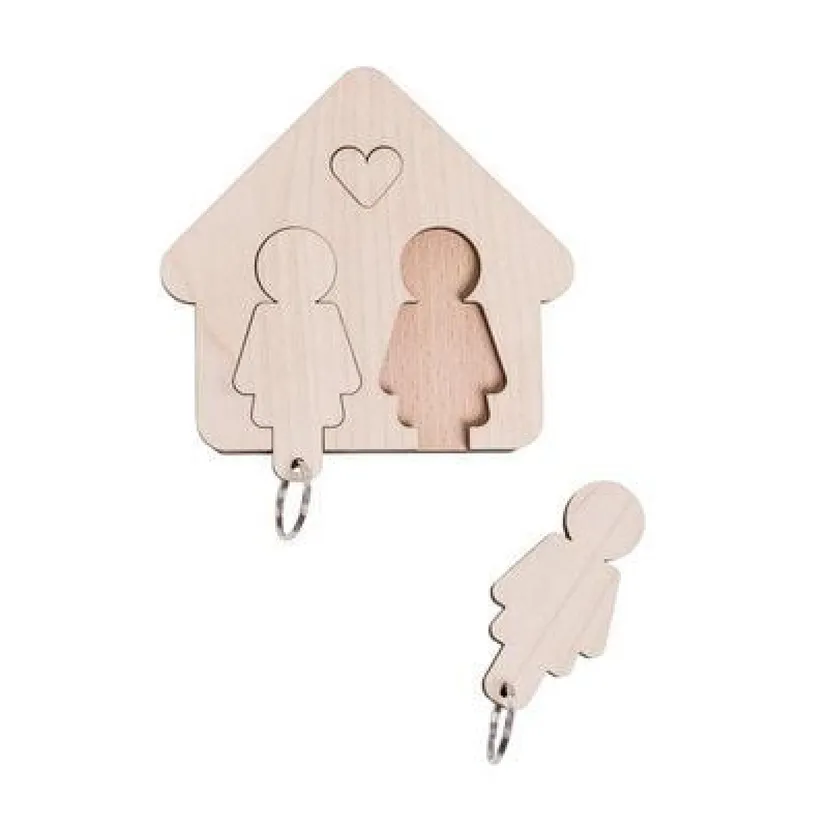 Produktbild: Design Schlüsselbrett mit Schlüsselanhänger - HOME SWEET HOME - Frau & Frau