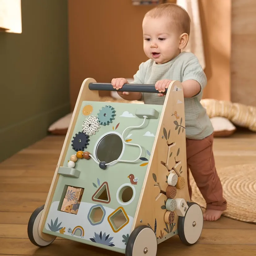 Produktbild: Activity-Lauflernwagen mit Bremsen Holz FSC® in tansania salbeigrün