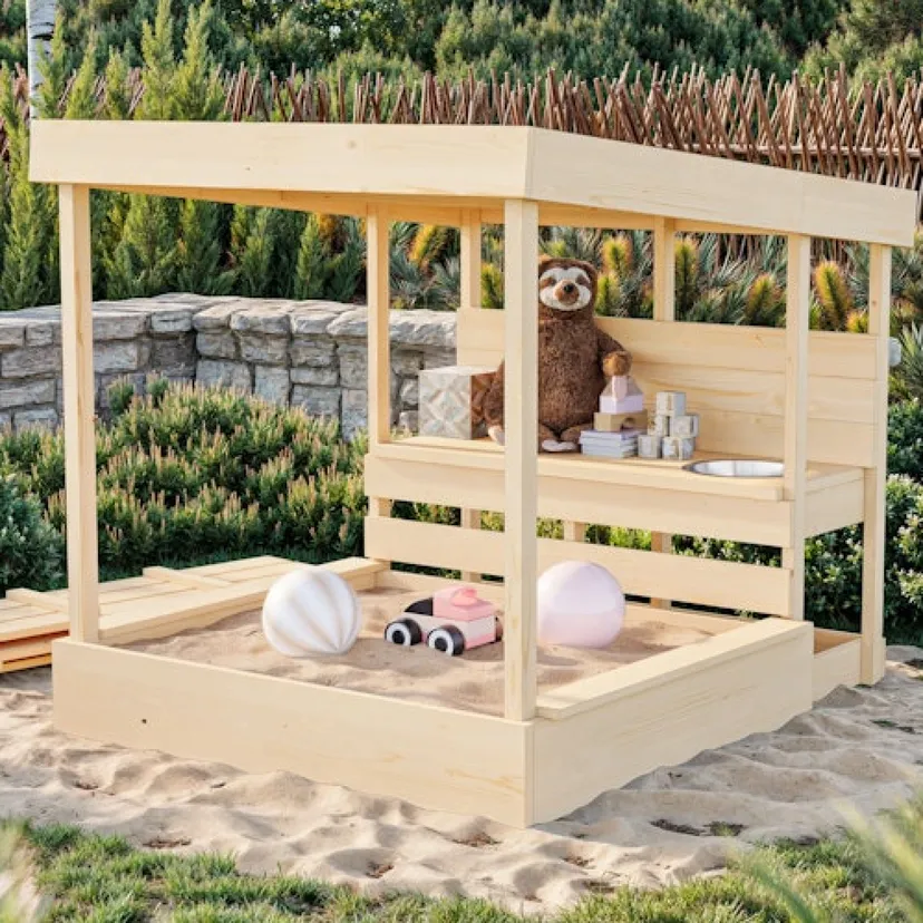 Produktbild: Karibu Sandkasten Max mit Dach und Matschküche